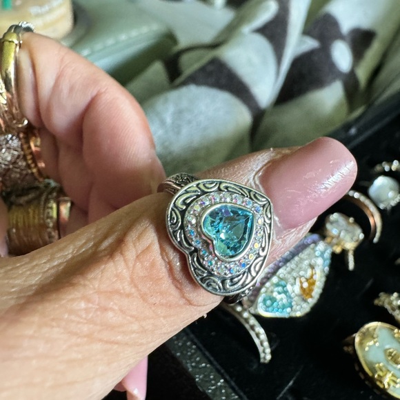 Jewelry - Sterling silver blue topaz ring size 7